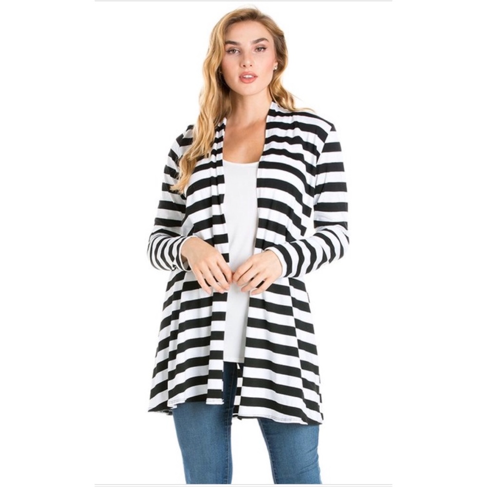 Stripped long sleeve cardigan